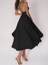 Canyon | Elegantes Damenkleid mit V-Ausschnitt – Schwarz