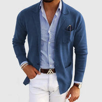 Moderne Herren Strickjacke | Leichter Cardigan Mit Taschen – Blau