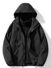 Herren-Winterjacke mit kapuzendesign | 3-in-1-Ausführung – Schwarz