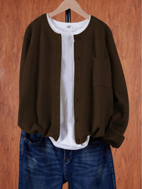 Poppy - Oversize Casual Strickjacke – Braun