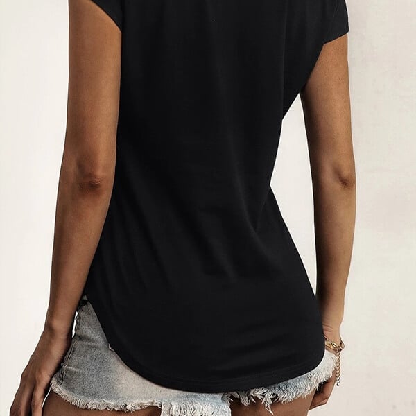 Damen-T-Shirt mit Spitze und Reißverschluss