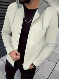 Johnathan – Lässige Kapuzen Jacke Mit Tasche – Weiß
