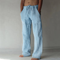 Herren Freizeithose im Japanischen Stil – Locker, Atmungsaktiv & Modern für Alltag und Urlaub – Hellblau
