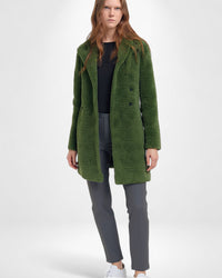 Flauschiger Mantel für Damen – Grün
