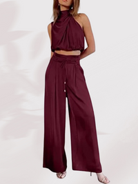 Suelly - Exquisites Zweiteiler-Set – Burgunderrot