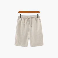 Herren Leinen Shorts mit Kordelzug und Seitentaschen – Beige