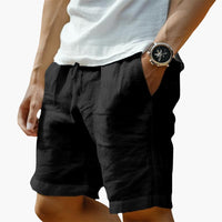 Herren Sommer Shorts mit Gummibund und Kordelzugverschluss – Schwarz