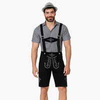 Traditionelle Lederhose für Herren - Oktoberfest 2025 – Schwarz