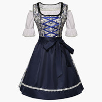 Geblümtes Dirndl kleid für Damen - Oktoberfest 2025 – Marine
