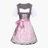 Dirndl Kleid mit Schleife für Damen - Oktoberfest 2025 – Rosa