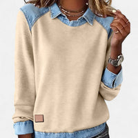 Lina | Modisches Damen Langarmshirt modern & chic – Khaki