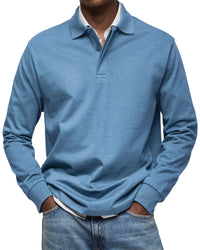 MARCONELLI | LUXUSPOLO MIT LANGEN ÄRMELN – Blau