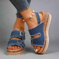 Aranka | Komfortable Keil-Sandalen für jeden Tag – Blau