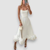 Blair | Elegantes fließendes Kleid – Weiß