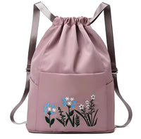 Praktischer, leichter Rucksack für Damen | Kordelzug – Dunkelrosa