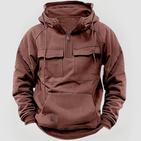 DEREK - KAPUZENPULLOVER MIT GROẞEN TASCHEN – Rot