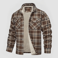 LUTZ - JACKE AUS FLEECE MIT KAROMUSTER – Khaki