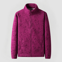 AYLA - FLEECEJACKE MIT FLORALEM MUSTER – Bordeaux