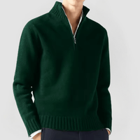 VENHUES - STRICKPULLOVER MIT REISSVERSCHLUSS – Dunkelgrün