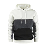 Teri | Herren Freizeit Fleece Patchwork Hoodie – Rot-Schwarz