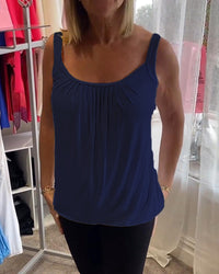 Corina - Softtouch-Tanktop mit U-Ausschnitt – Marine