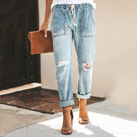 Bexley | Modische Jeans für Damen mit elastischem Bund – Hellblau