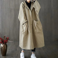 Sanne - Übergroßer Trenchcoat mit großen Seitentaschen – Khaki