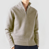 VENHUES - STRICKPULLOVER MIT REISSVERSCHLUSS – Beige