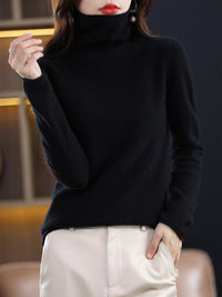 Yiesell | Pure Wol Rollkragenpullover – Schwarz