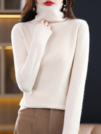 Yiesell | Pure Wol Rollkragenpullover – Beige