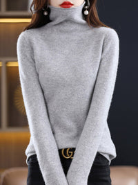 Yiesell | Pure Wol Rollkragenpullover – Grau
