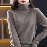 Akainu - Eleganter Rollkragenpullover – Dunkelgrau