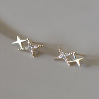 Stella – Funkelnde Stern-Ohrstecker – Gold