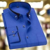 Leon™ | Klassisches Hemd mit langen Ärmeln – Blau