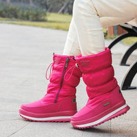Winterschuhe Damen | Mittelhoch mit Vorderem Reißverschluss – Rosa