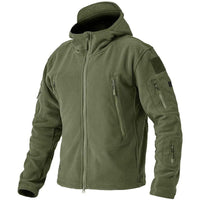 Herren Outdoor Fleecejacke | Kapuze Reißverschluss Langarm – Grün
