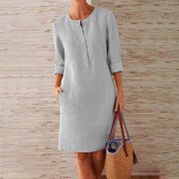 Tina - Stilvolles Damen Freizeit Kleid – Grau
