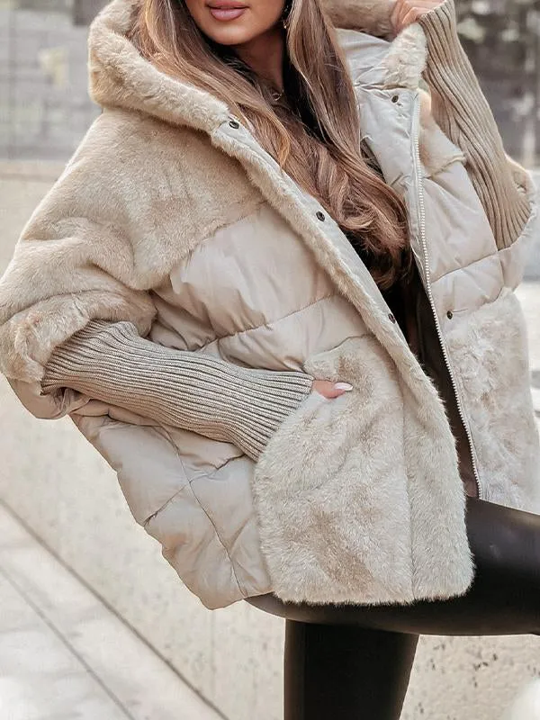 Sophie - Mehrfarbige Winter-Thermojacke mit Kapuze