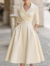 Lea™ - Elegantes Midikleid – Beige