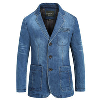Maverick | Herren-Denim-Blazer – Hellblau