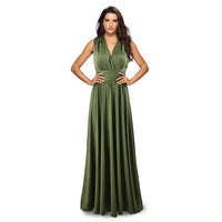 Heidi Mode | Multi-Wear Multi-Seil Kreuz rückenfrei Bandage Kleid – Oliv