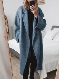 Layla | Oversized Wolljacke – Blau