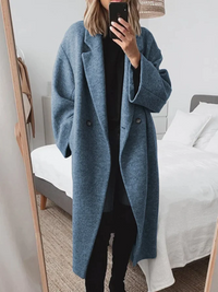 Elara | Lange Bequeme Jacke – Blau