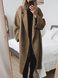 Layla | Oversized Wolljacke – Braun