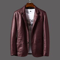 Die Romano Leder-Sakko – Weinrot