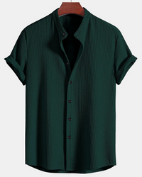 Herren Stilvolles Polo Shirt | Eleganter Stehkragen – Dunkelgrün