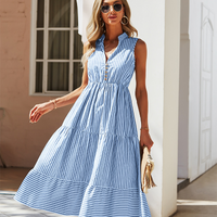 Maddy - Elegantes lässiges Hemdblusenkleid – Blau