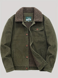 Thiago | Outdoor Jacke mit Knopfleiste für Herren – Warm und Robust – Oliv