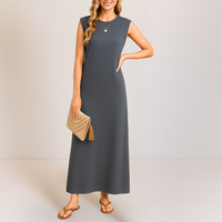 Emma™ | Elegantes langes Anti-Knitter-Kleid – Grau