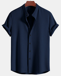 Herren Stilvolles Polo Shirt | Eleganter Stehkragen – Marine